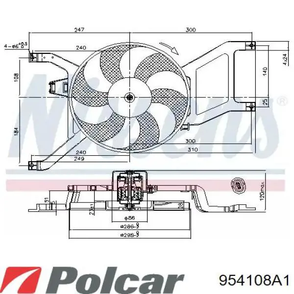 Радіатор 954108A1 Polcar