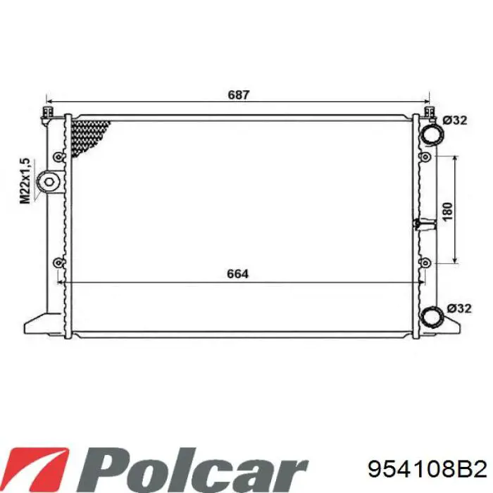 954108B2 Polcar Радіатор охолодження двигуна