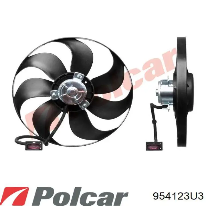 954123U3 Polcar електровентилятор охолодження в зборі (двигун + крильчатка)