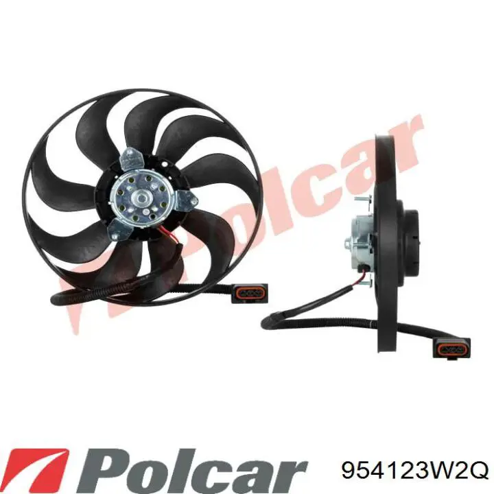 Купити 954123W2Q Polcar Дифузор радіатора охолодження, в зборі з двигуном і крильчаткою
