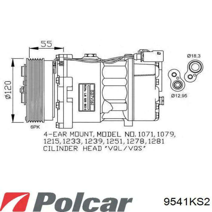 Купити 9541KS2 Polcar Компресор кліматичної установки
