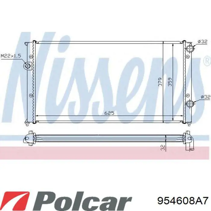954608A7 Polcar радіатор охолодження двигуна