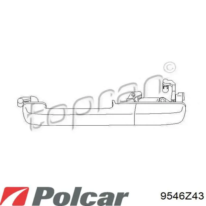 Купити 9546Z43 Polcar Ручка задньої двері зовнішня ліва