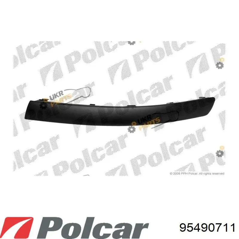 95490711 Polcar Молдинг бампера переднього, лівий