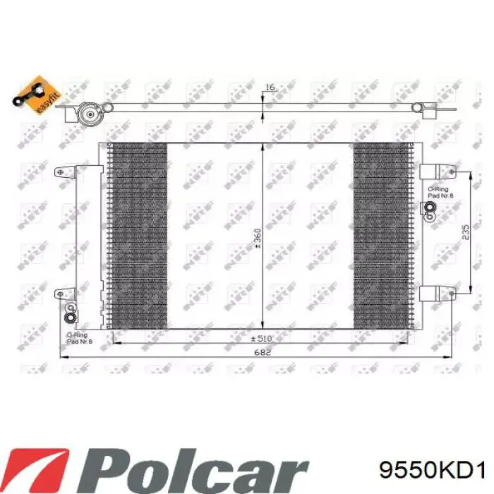 Ресивер-осушувач кондиціонера Polcar 9550KD1 ціна, від 14.25 USD