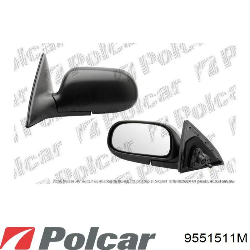 Ліве бічне дзеркало Polcar 9551511M ціна, від 11.16 USD