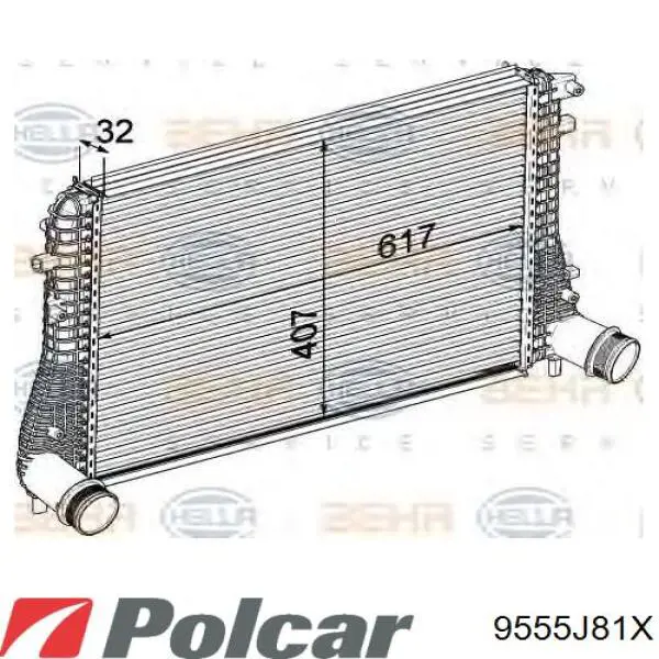 Радіатор интеркуллера 9555J81X Polcar