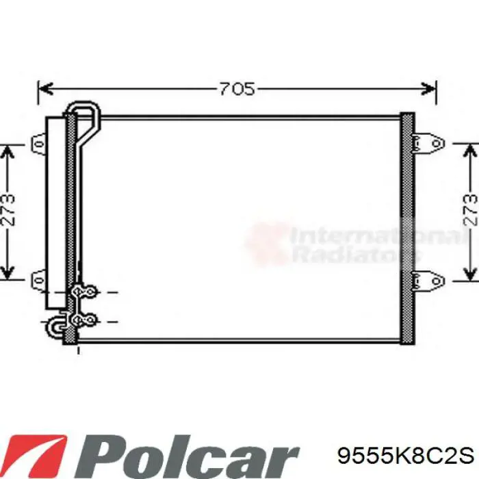 Радіатор кондиціонера 9555K8C2S Polcar