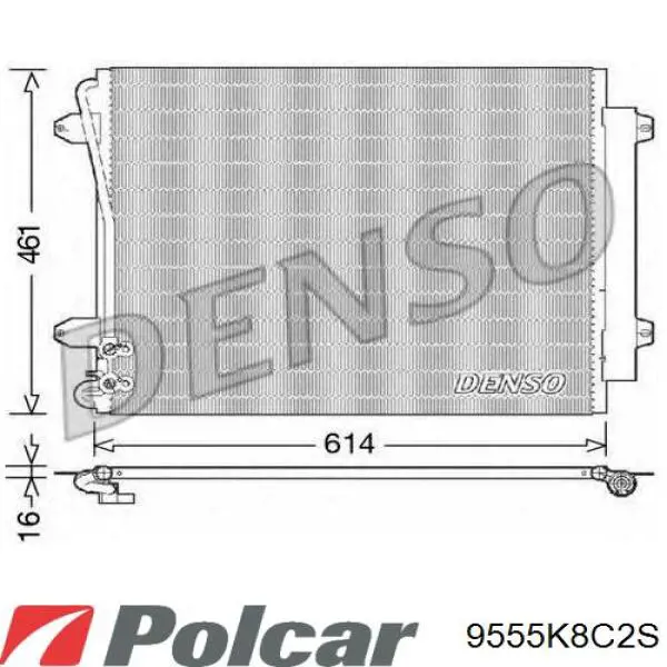 Купити 9555K8C2S Polcar Радіатор системи охолодження кондиціонера