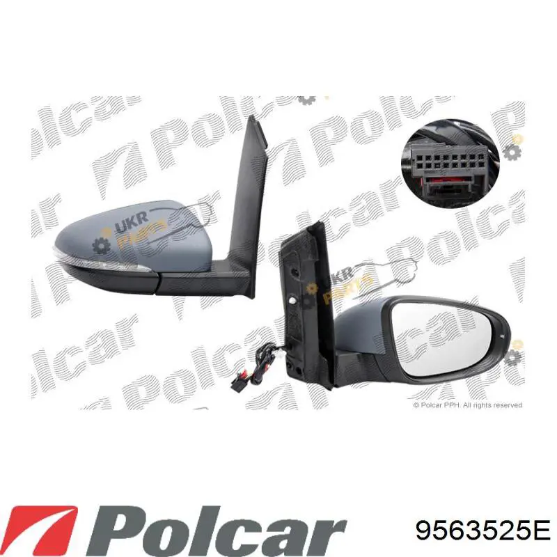 Купити 9563525E Polcar Накладка/кришка дзеркала заднього виду, права