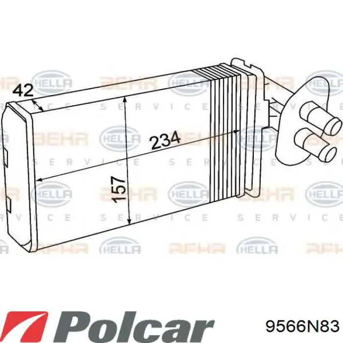 Радіатор пічки 9566N83 Polcar