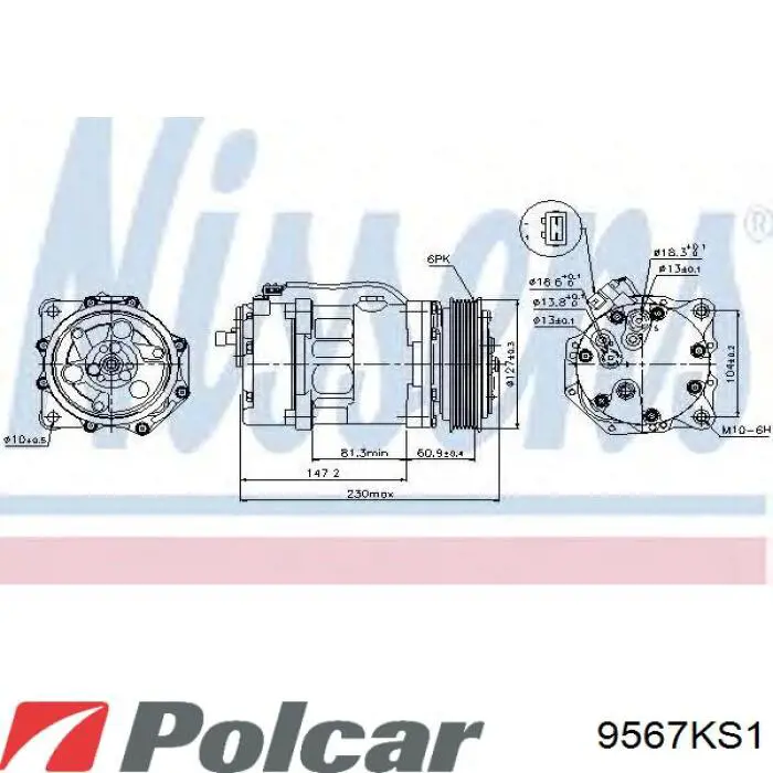 Компресор кондиціонера 9567KS1 Polcar