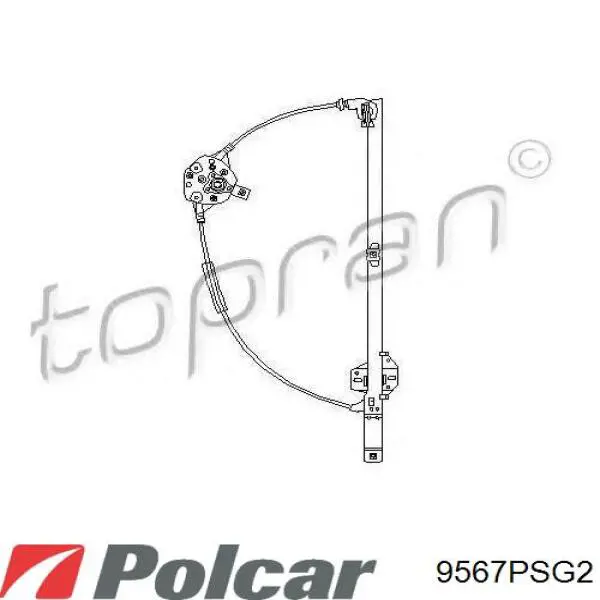Склопідйомник (механізм переміщення скла) Polcar 9567PSG2 ціна, від 12.93 USD
