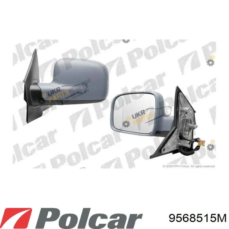 Ліве бічне дзеркало Polcar 9568515M ціна, від 64.06 USD