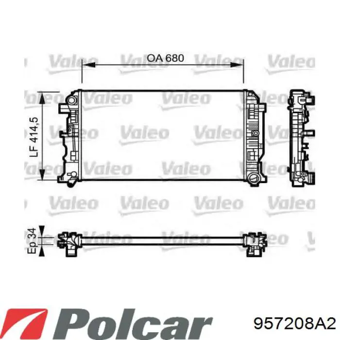 Радіатор 957208A2 Polcar