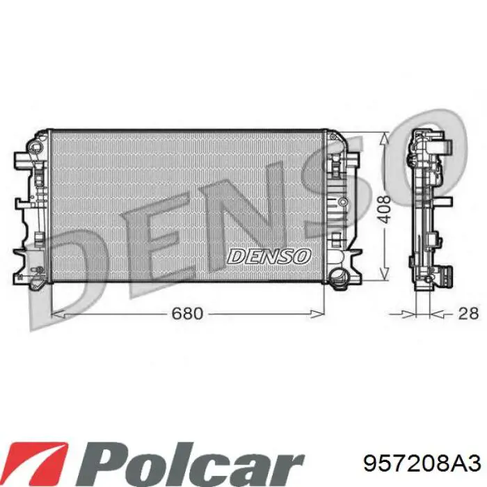 Радіатор основний Polcar 957208A3 ціна, від 60.38 USD