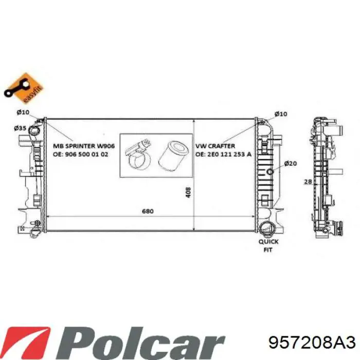 Радіатор 957208A3 Polcar