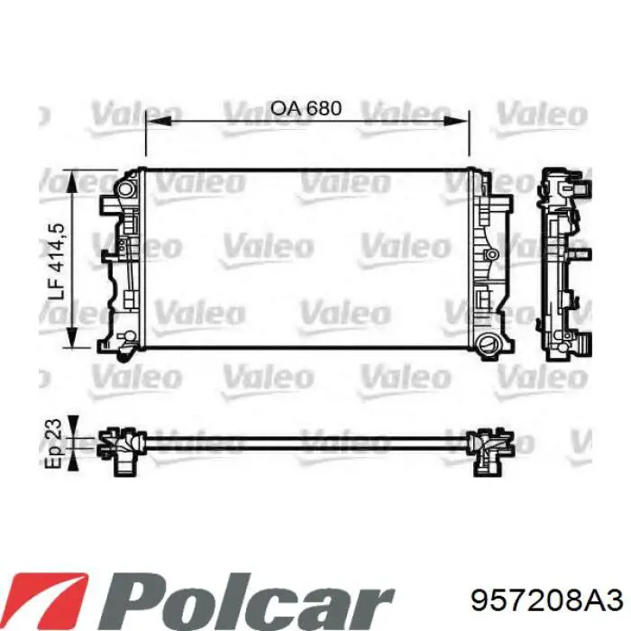 Купити 957208A3 Polcar Радіатор двигуна