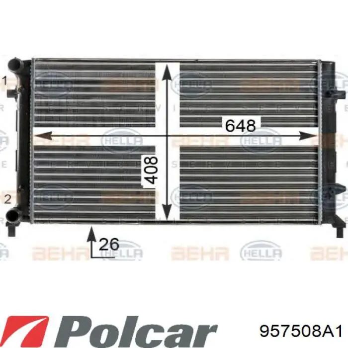 Купити 957508A1 Polcar Радіатор двигуна