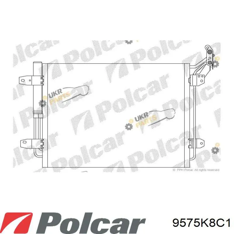 Радіатор кондиціонера 9575K8C1 Polcar