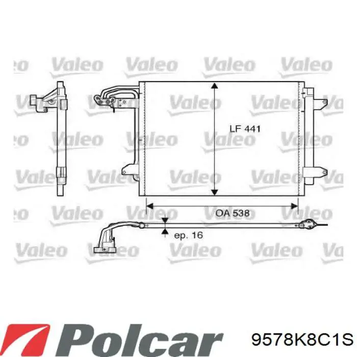 9578K8C1S Polcar радіатор кондиціонера