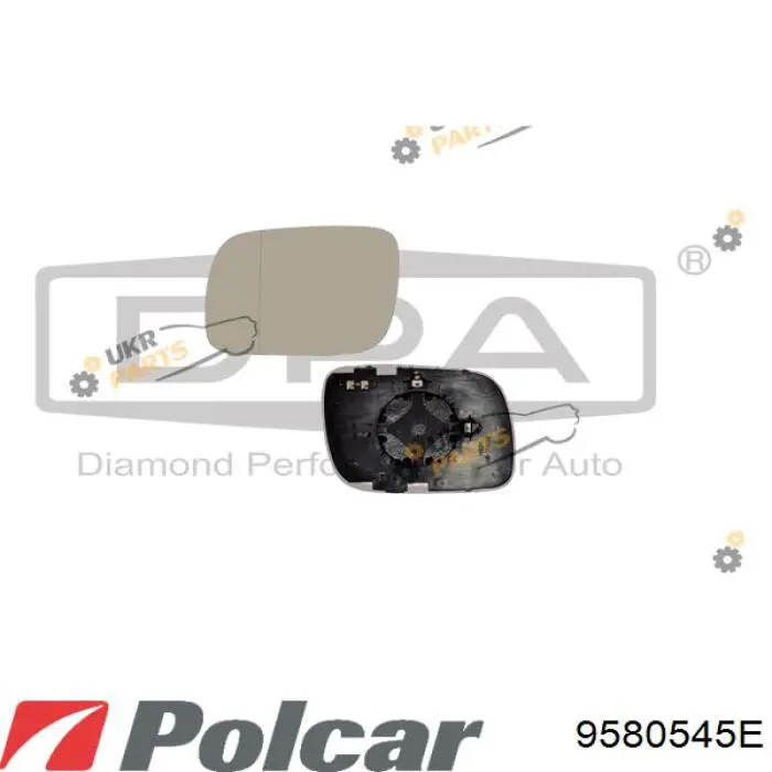Дзеркальний елемент лівого дзеркала заднього виду Polcar 9580545E ціна, від 11.57 USD