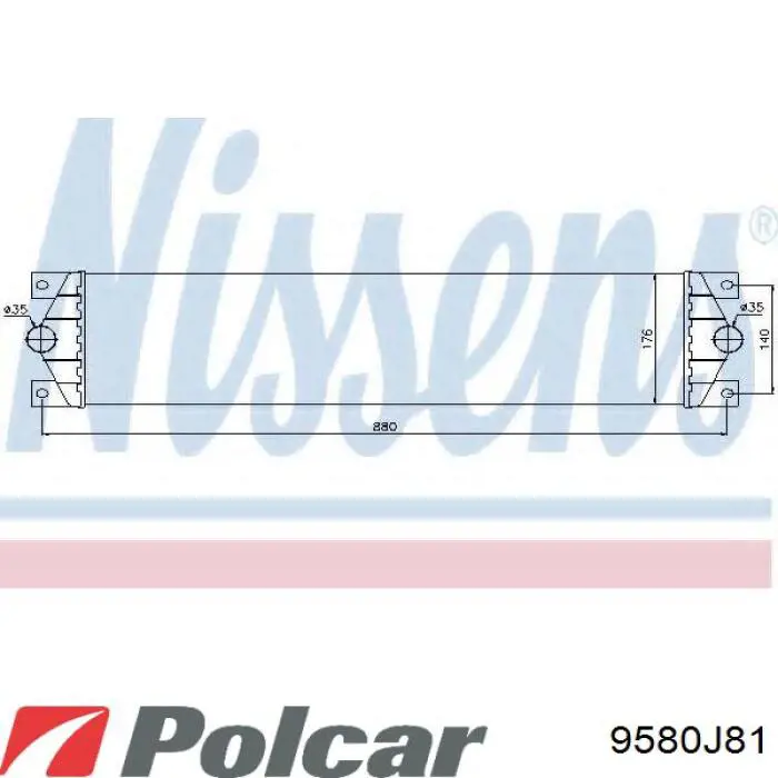 Купити 9580J81 Polcar Радіатор интеркуллера