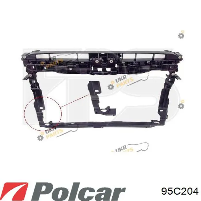 Супорт радіатора в зборі/монтажна панель кріплення фар 95C2041J Polcar