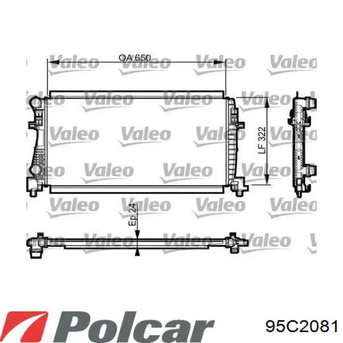 Купити 95C2081 Polcar Радіатор двигуна