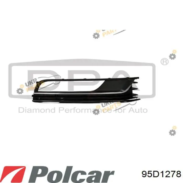 Решітка переднього бампера, права 95D1278 Polcar
