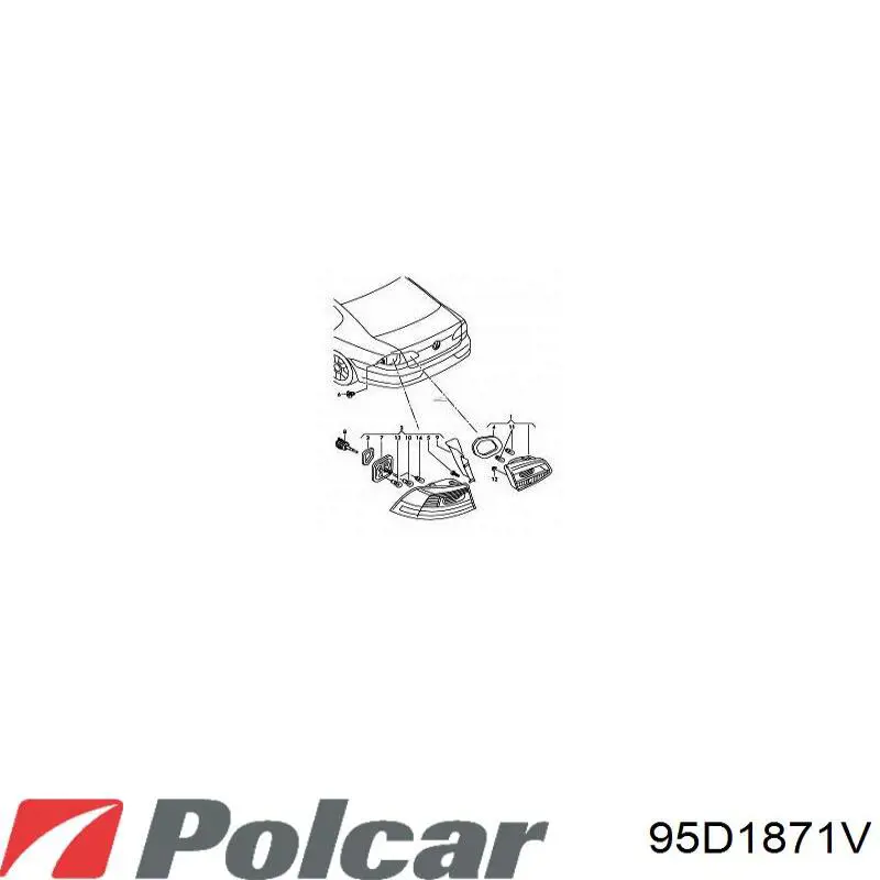 Ліхтар задній лівий, внутрішній 95D1871E Polcar