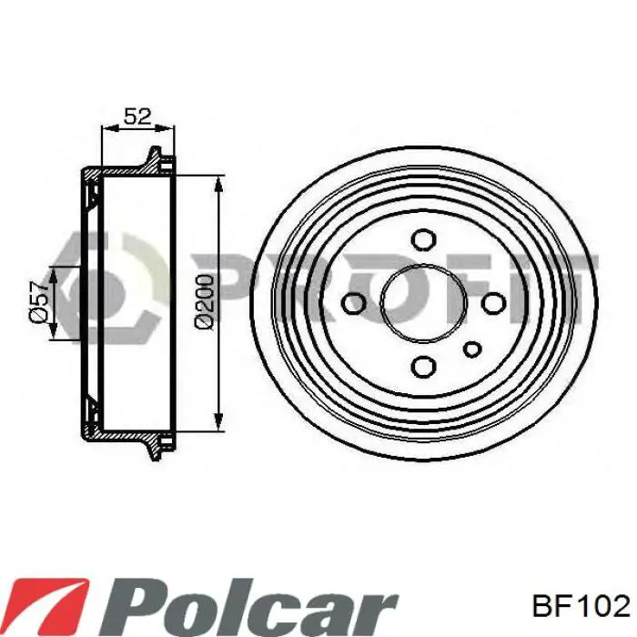 Барабан гальмівний задній Polcar BF102 ціна, від 20.10 USD