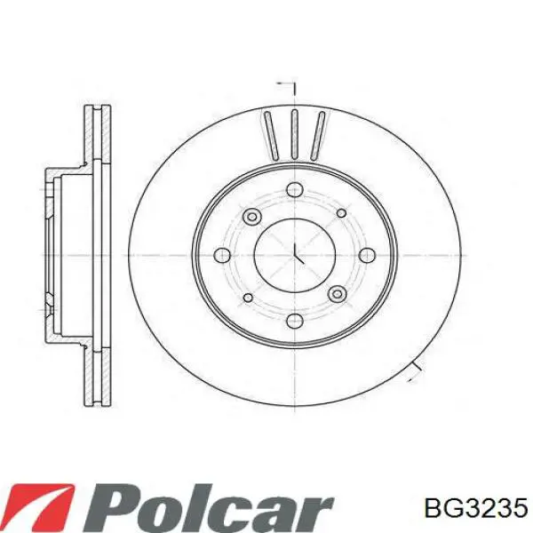 Диск гальмівний задній BG3235 Polcar