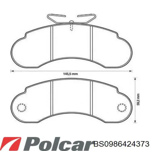 Колодки гальмівні передні, дискові BS0986424373 Polcar