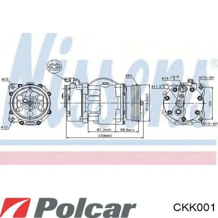 Купити CKK004 Polcar Диск муфти компресора кондиціонера