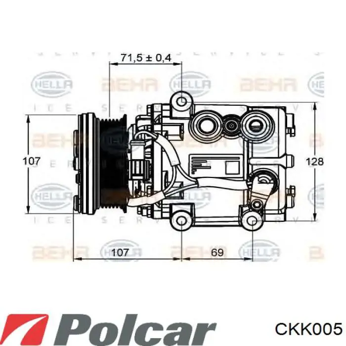 Муфта компресора кондиціонера CKK005 Polcar
