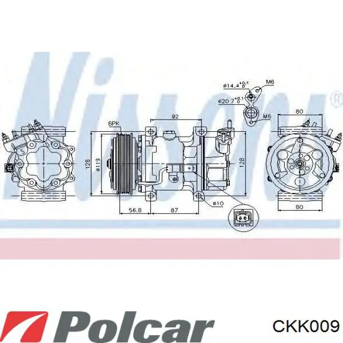 Компресор системи кондиціювання Polcar CKK009 ціна, від 19.08 USD