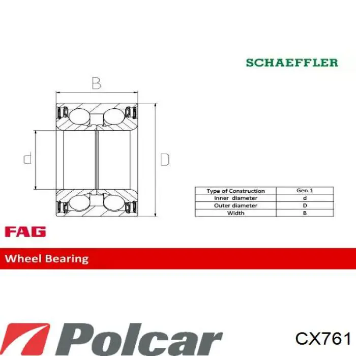 Купити CX761 Polcar Підшипник ступиці передньої