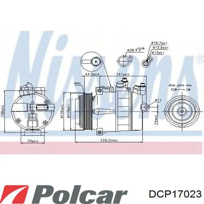 Купити DCP17023 Polcar Компресор кліматичної установки