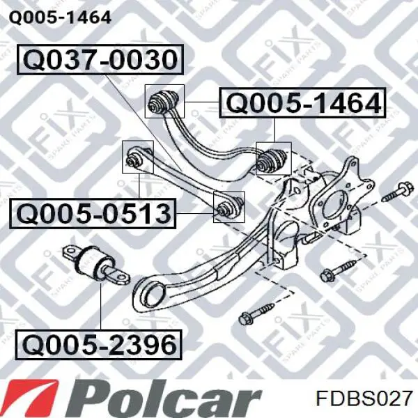 Сайлентблок заднього нижнього важеля FDBS027 Polcar