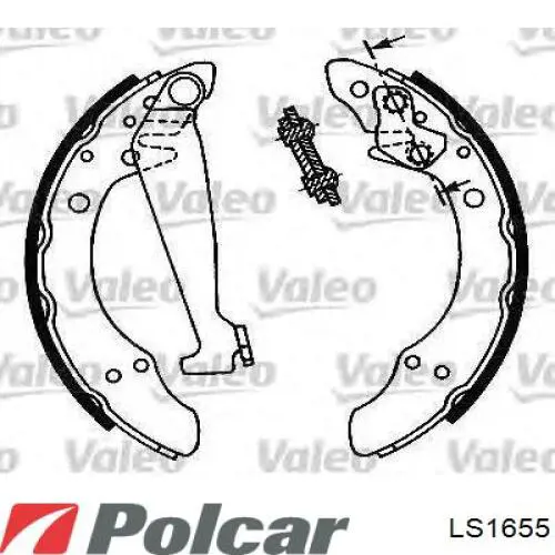 Колодки гальмові задні, барабанні LS1655 Polcar