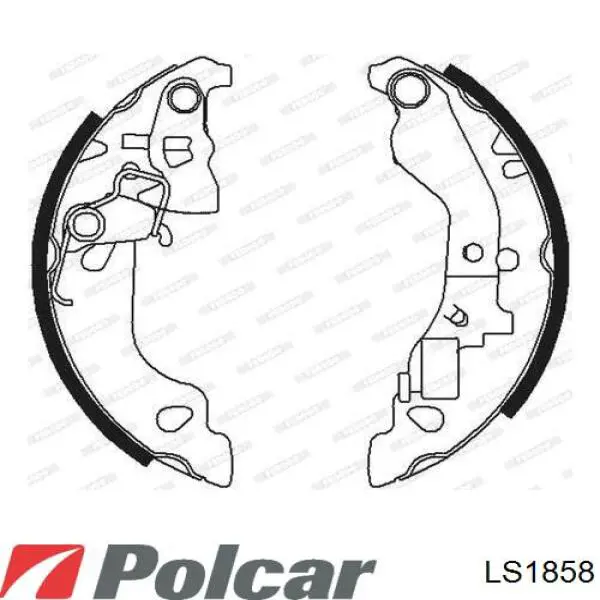 Колодки гальмові задні, барабанні Polcar LS1858 ціна, від 27.56 USD