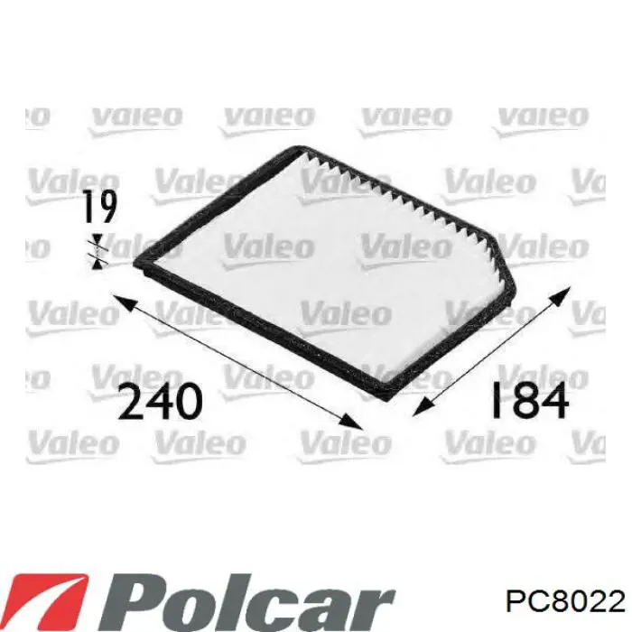 Купити PC8022 Polcar Фільтр салону вугільний