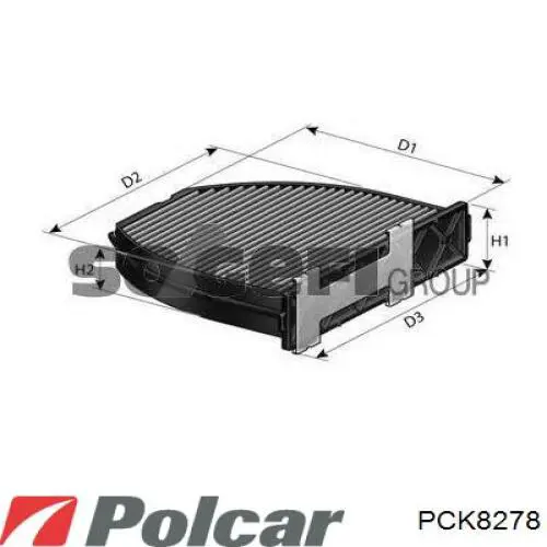 Фільтр повітряний обігрівача Polcar PCK8278 ціна, від 19.06 USD