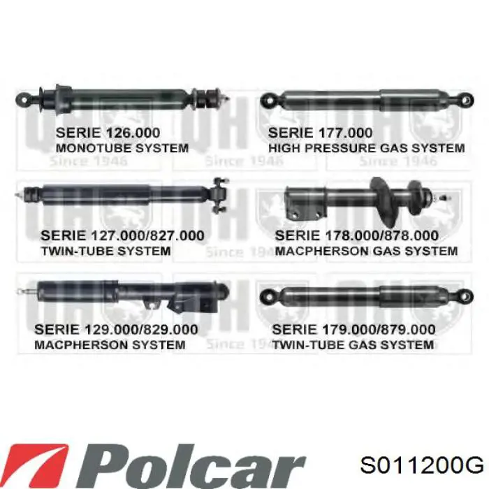 Купити S011200G Polcar Стійка амортизатора задня