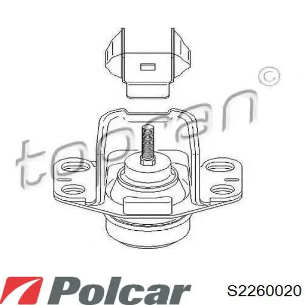 Подушка двигуна передня S2260020 Polcar