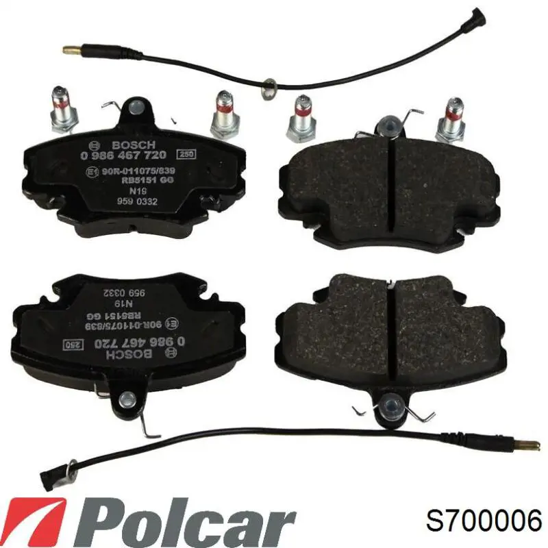 Купити S700006 Polcar Колодки гальмівні передні, дискові
