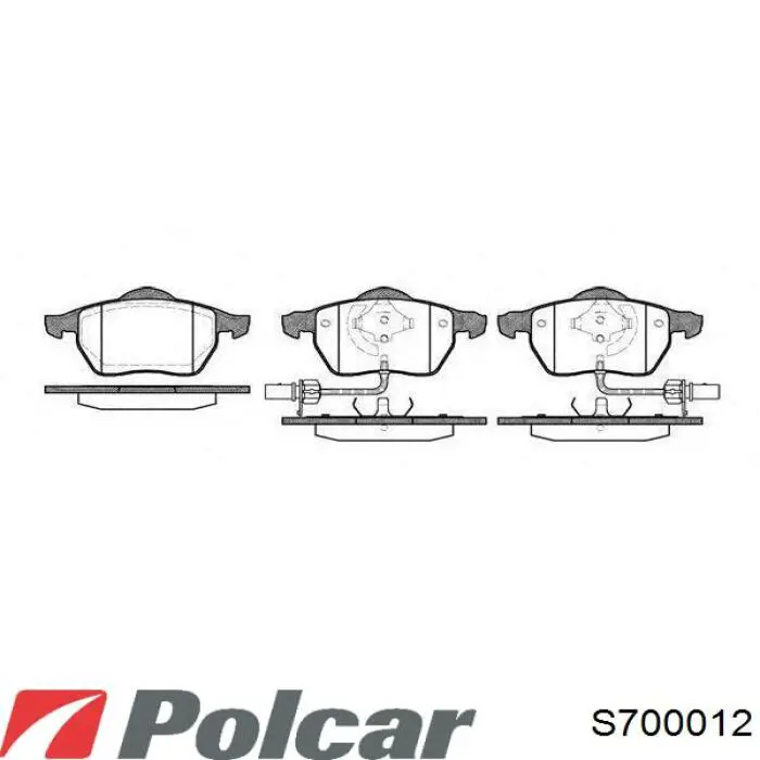 Передні тормозні колодки S700012 Polcar