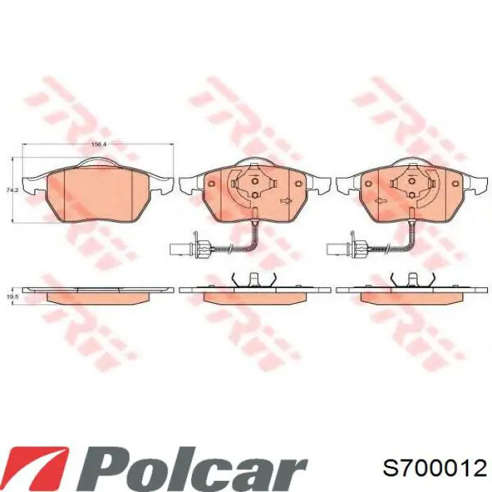 S700012 Polcar Передні гальмівні колодки