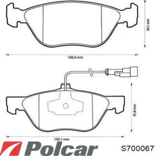 Купити S700067 Polcar Колодки гальмівні передні, дискові